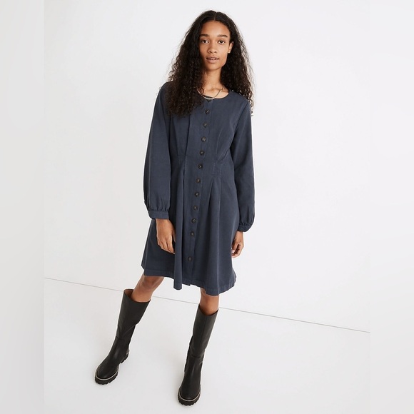 Madewell (Re)sponsible Long-Sleeve Button-Front Mini Dress - Picture 1 of 8